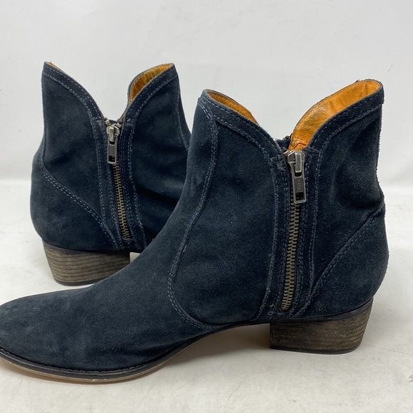 Anthropologie Seychelles Lucky Penny Double Zippered Suede Ankle Boots Booties - Picture 8 of 10